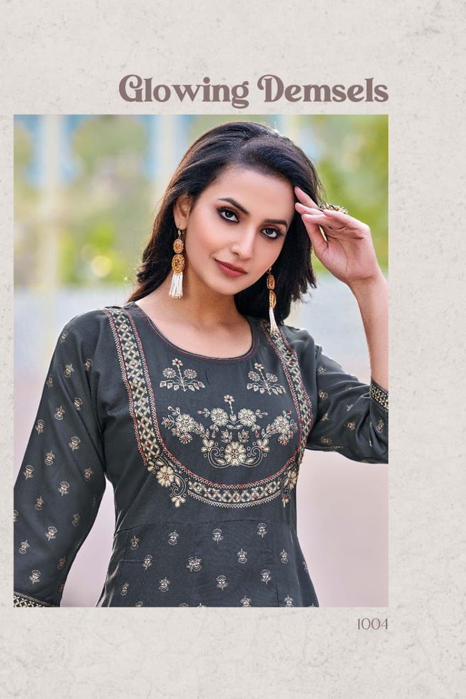 Hirwa Krystle 1001-1006 Wholesale Printed Kurtis Catalog